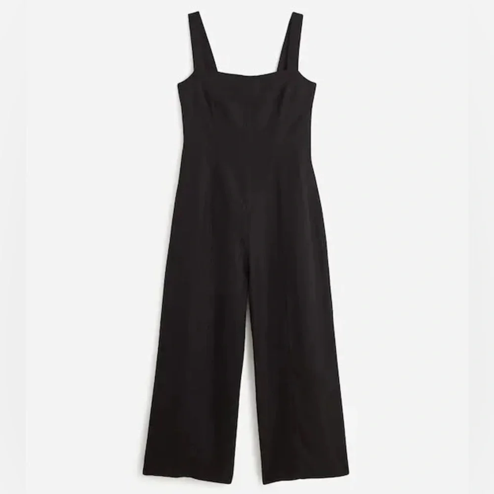 MADEWELL Black Squareneck Wide-Leg Jumpsuit in 100% Linen Size 12 - Picture 6 of 6
